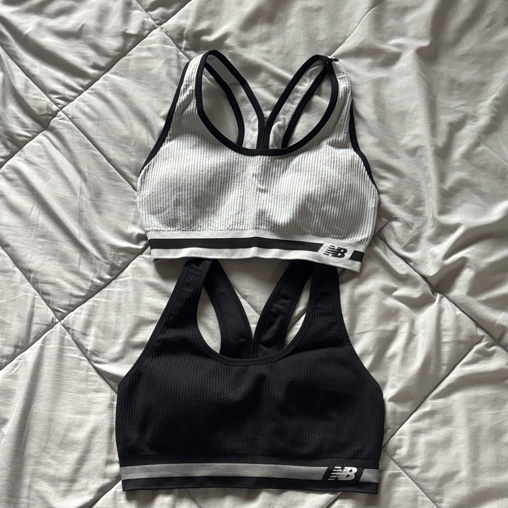 New Balance Dual Pack Black and White Sports Bras
